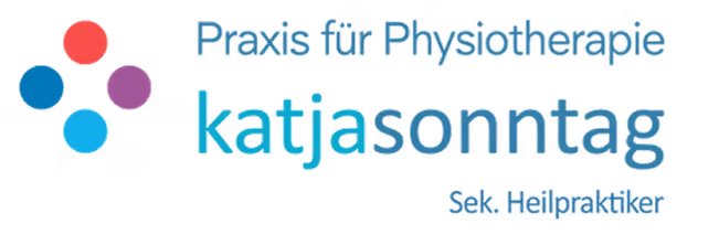 Logo der Praxis für Physiotherapie Katja Sonntag mit bunten, kreisförmigen Symbolen.