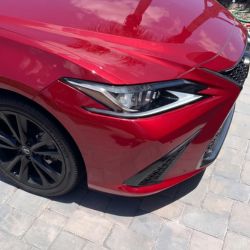 Red Lexus front bumper after Paint N Go mobile repair