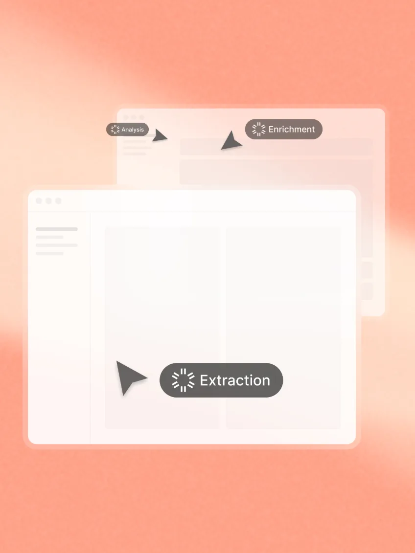 Parallel Screenflow automating analysis, enrichment and extraction tasks