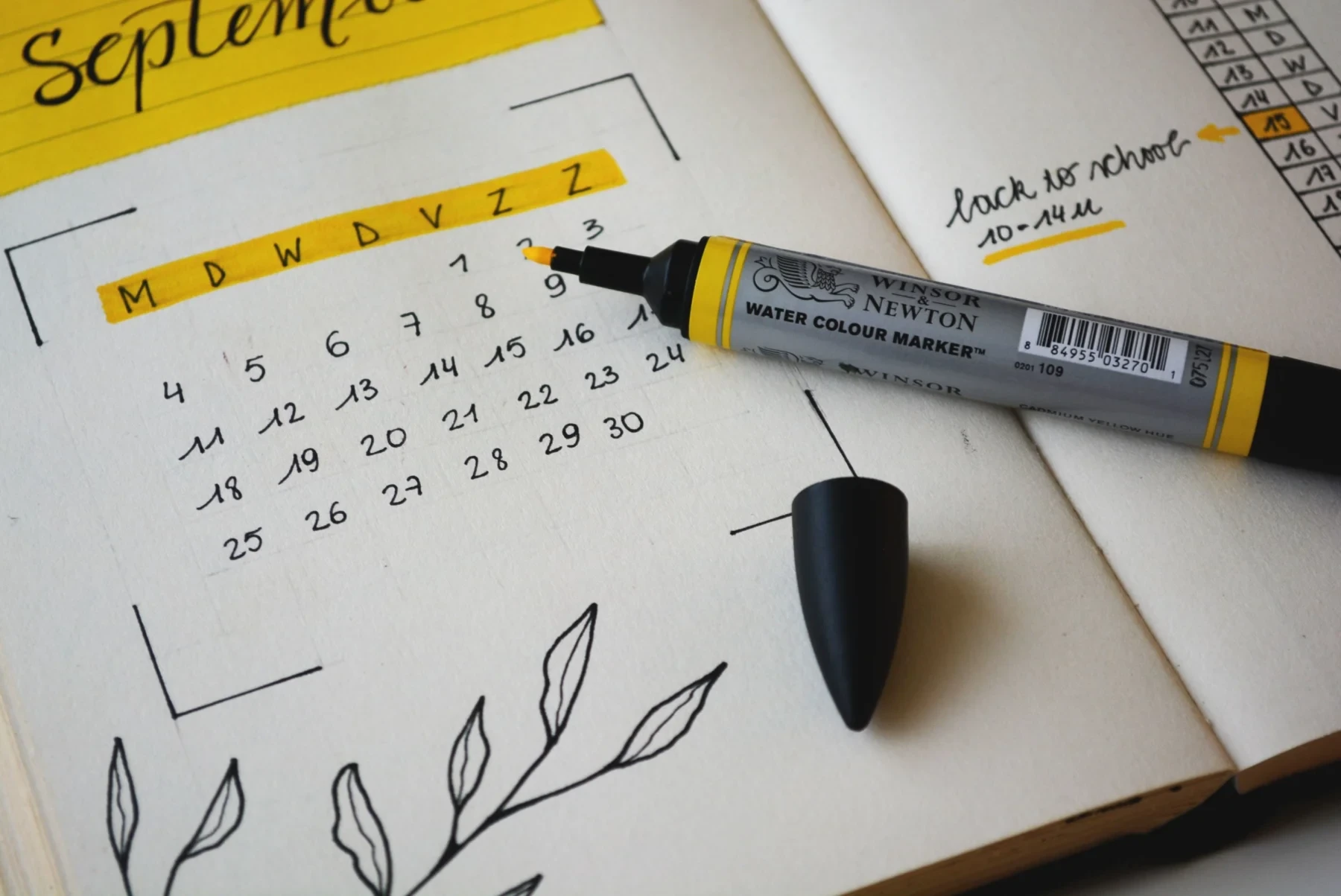 A calendar and a marker