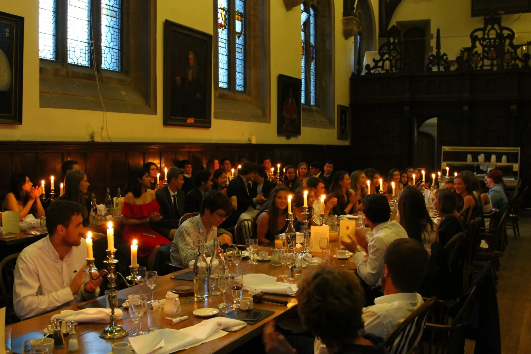 Students at the formall hall at Oxford