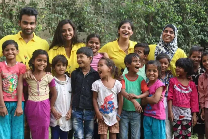 Children taking a picture