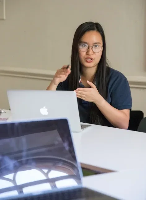 A girl with the computer
