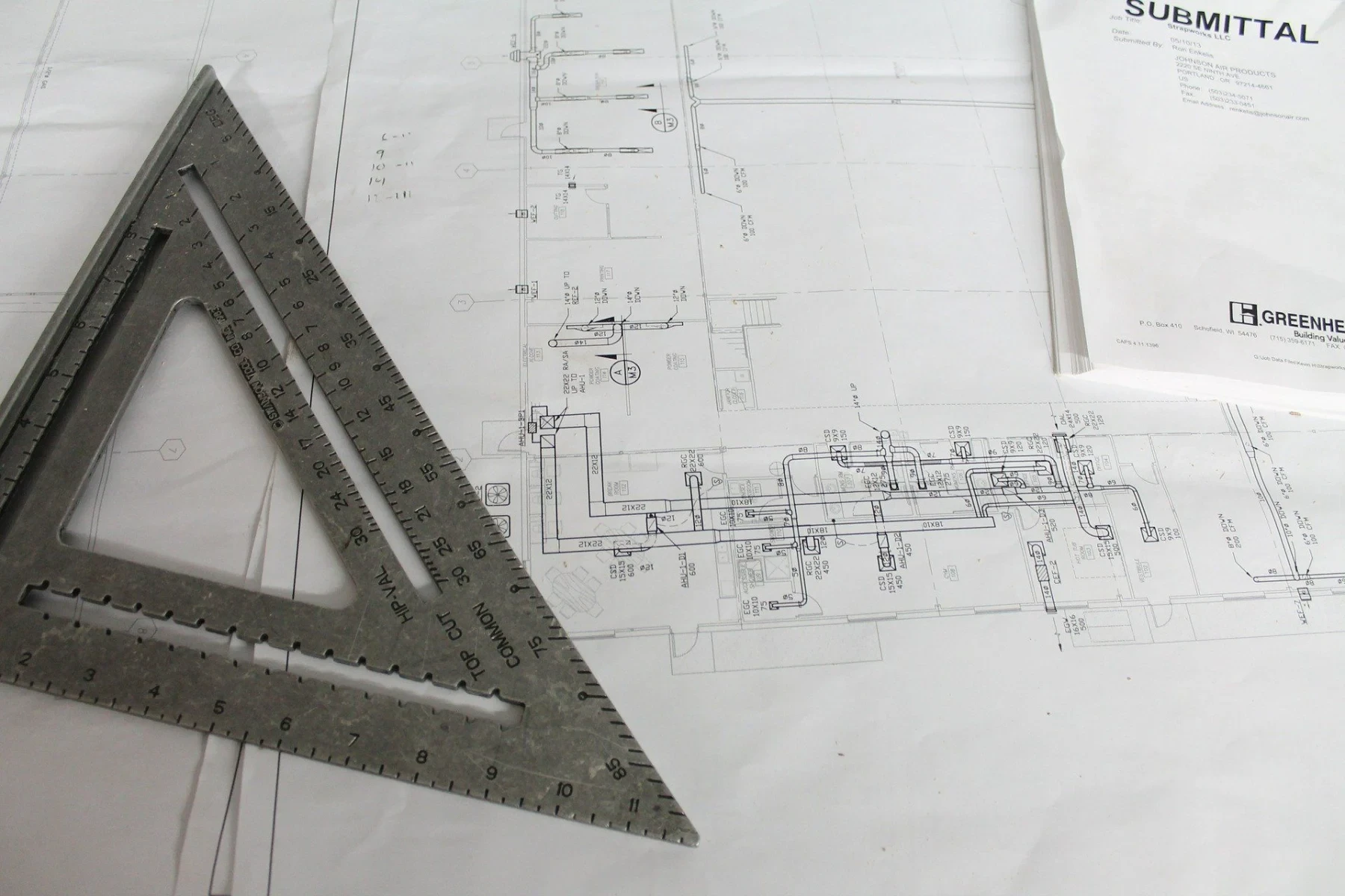 A ruler on a drawing