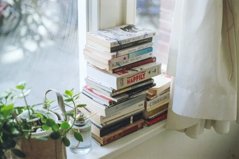 Books on a shelf