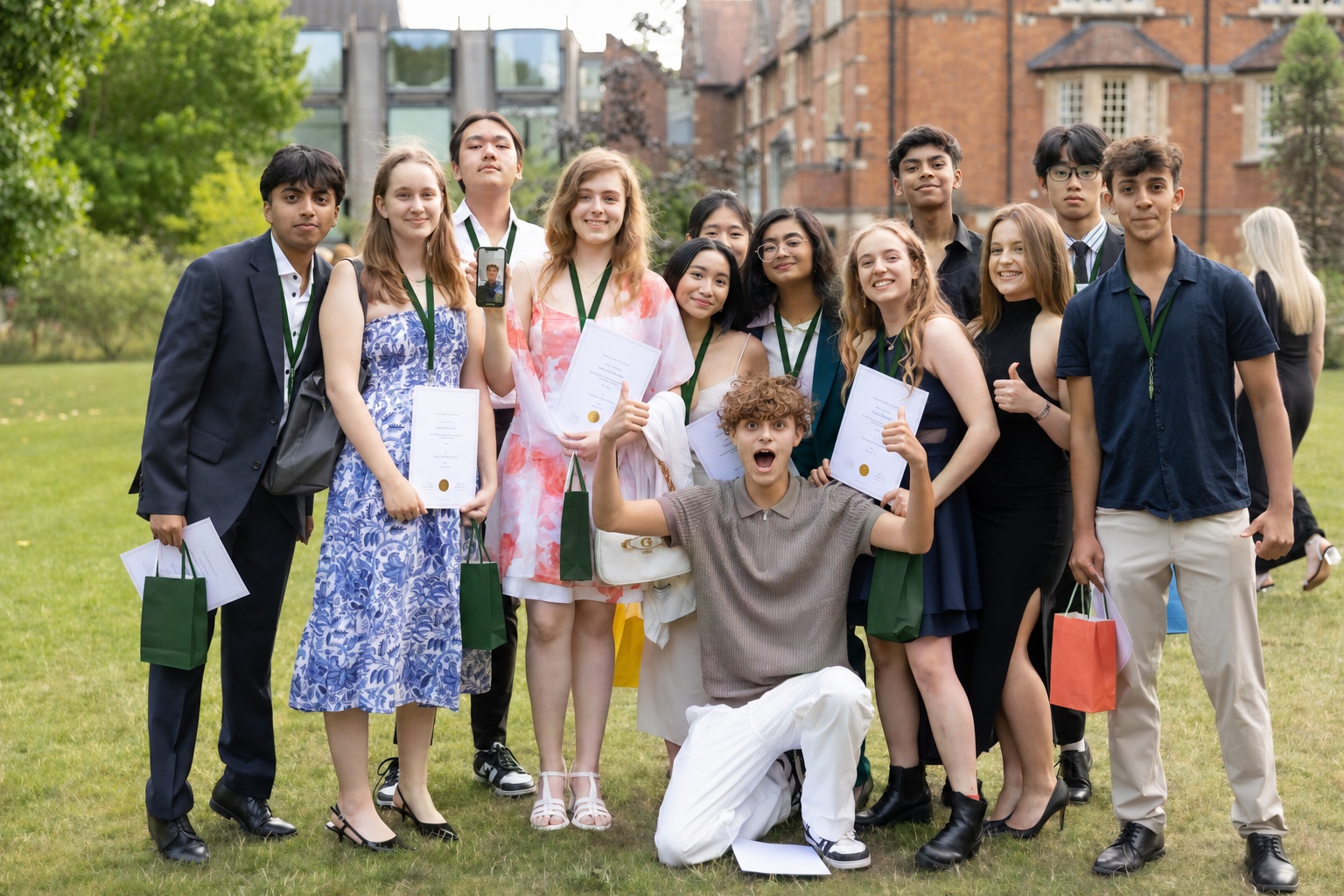 group of students at oxford graduation