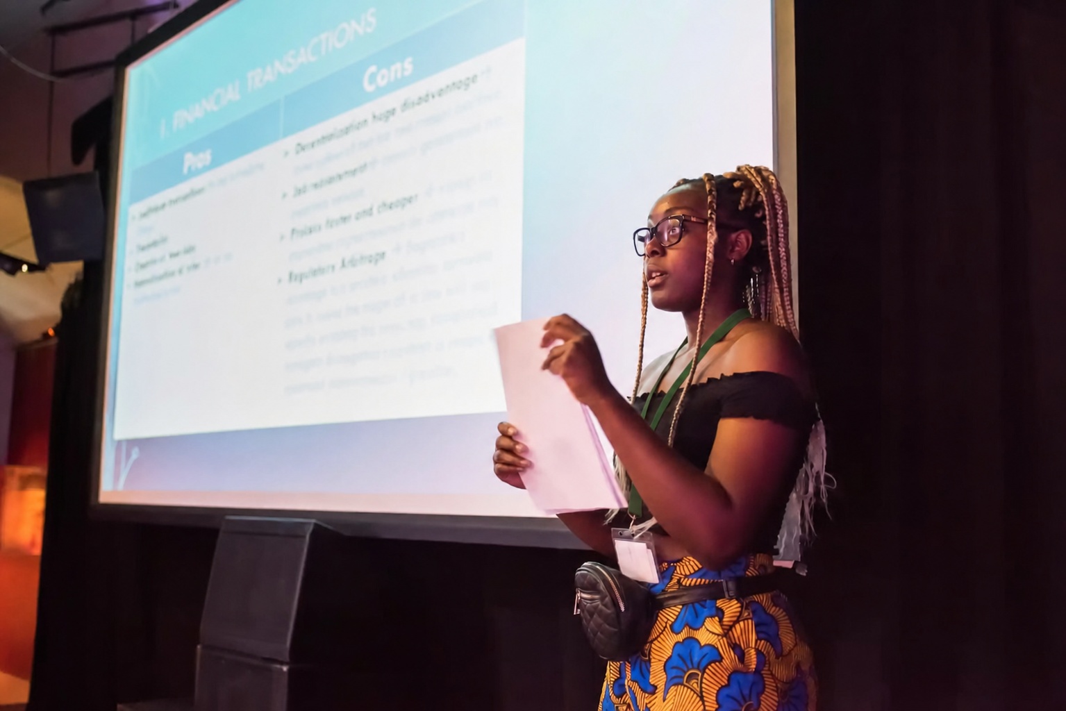 A girl giving a presentation