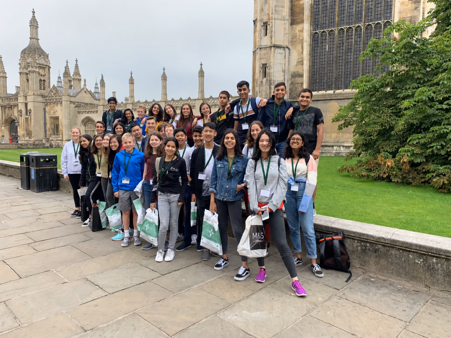 Students taking a group picture