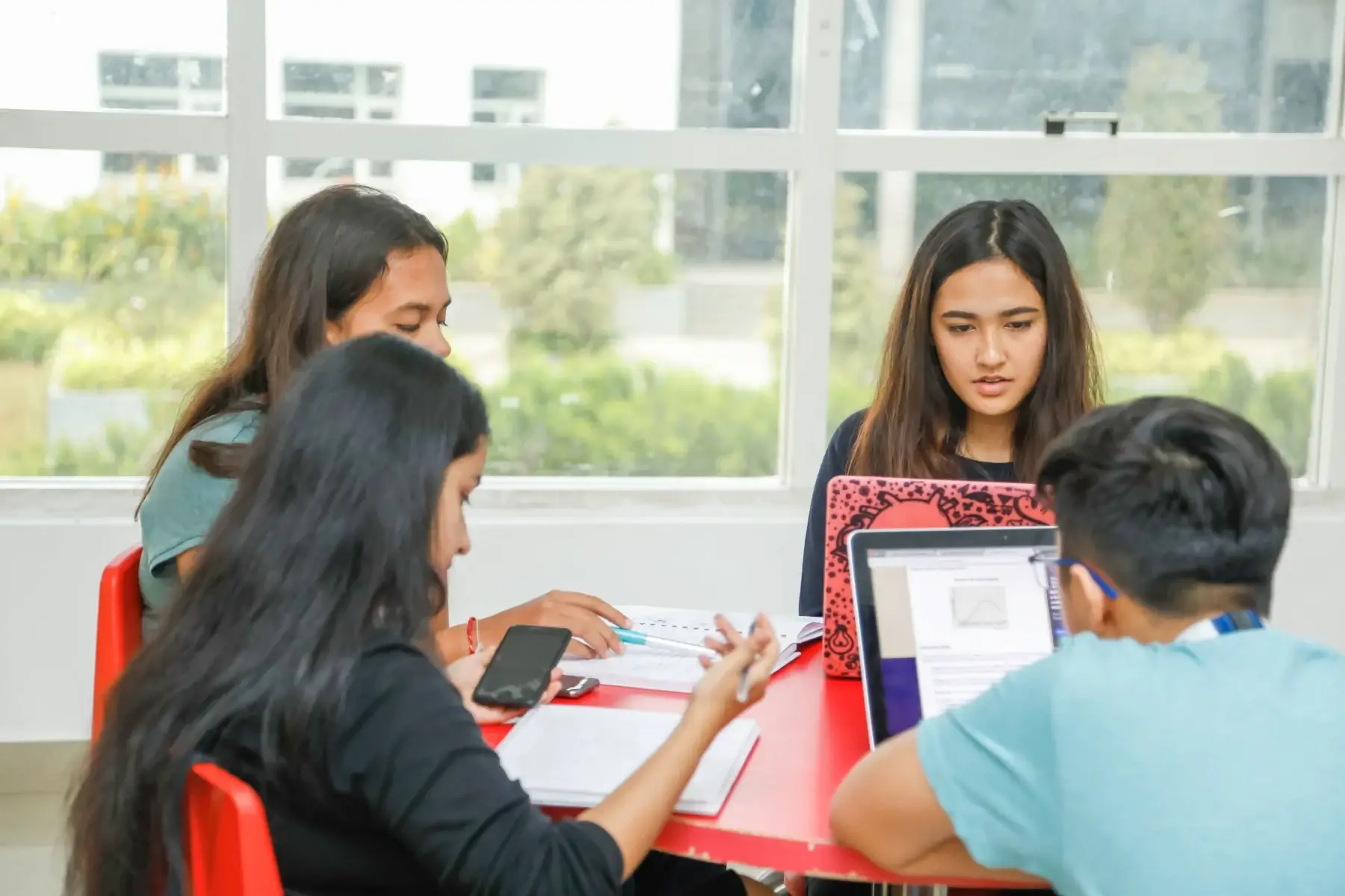 Students studying together