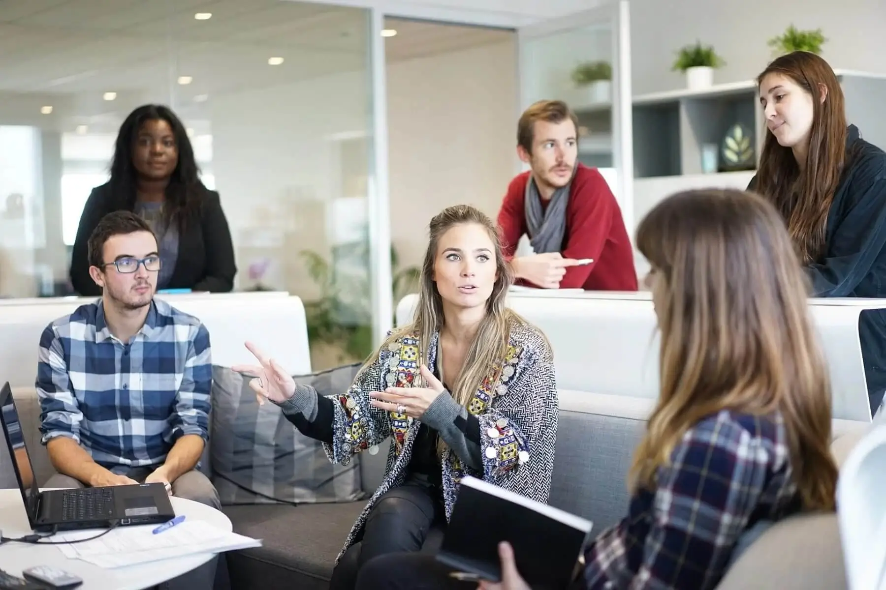 A group of people having a discussion