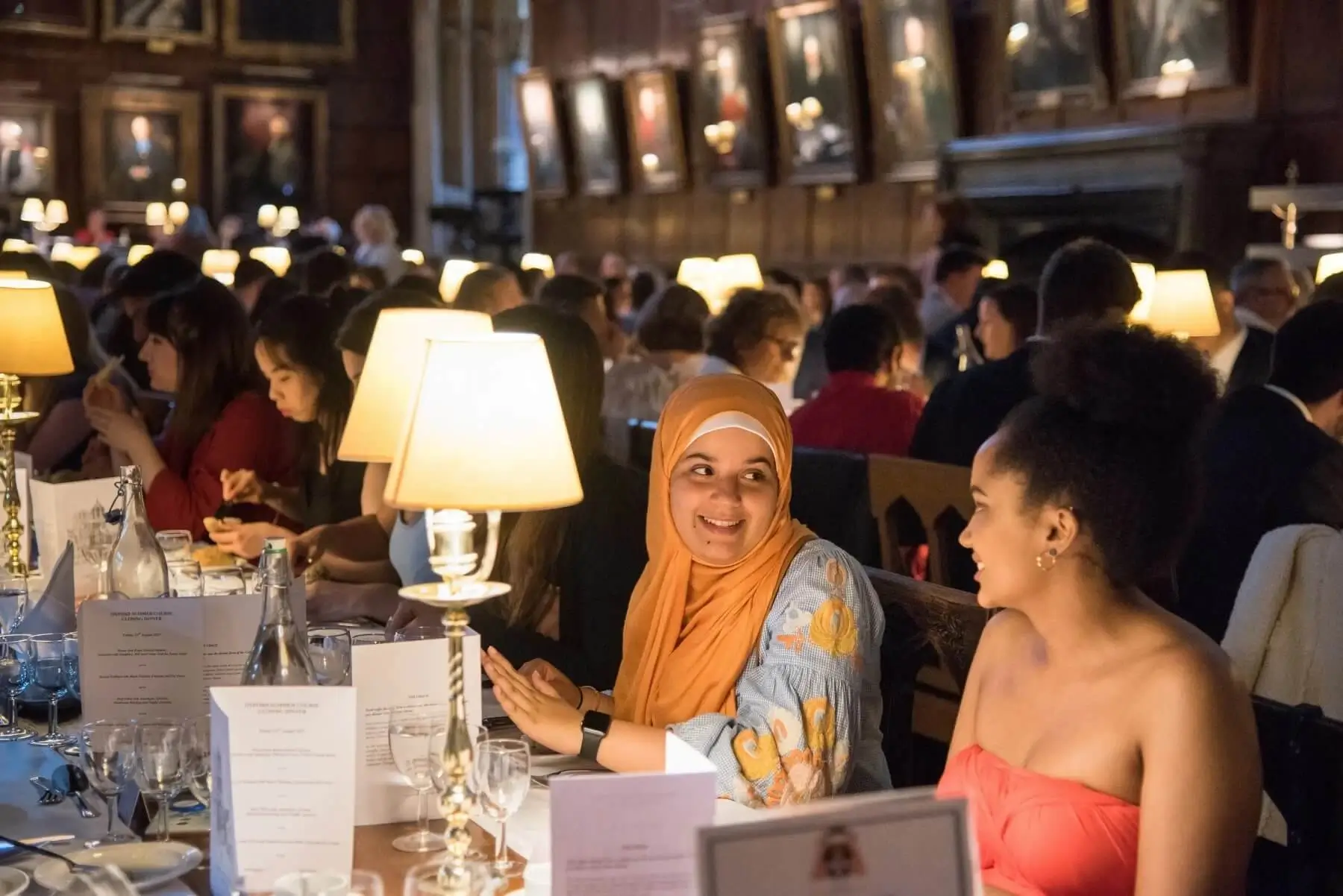 Students at a formal dinner