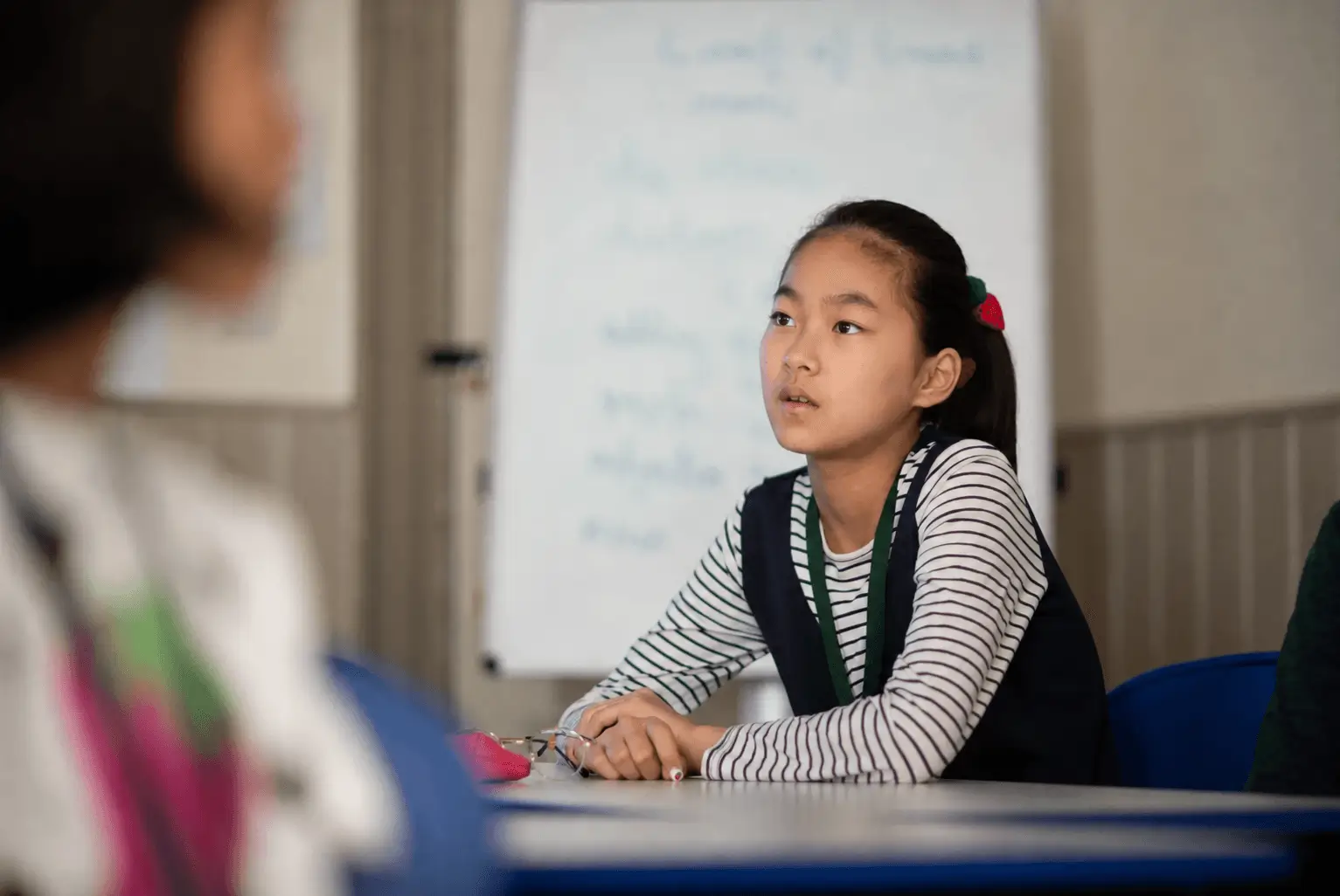 A girl in classroom