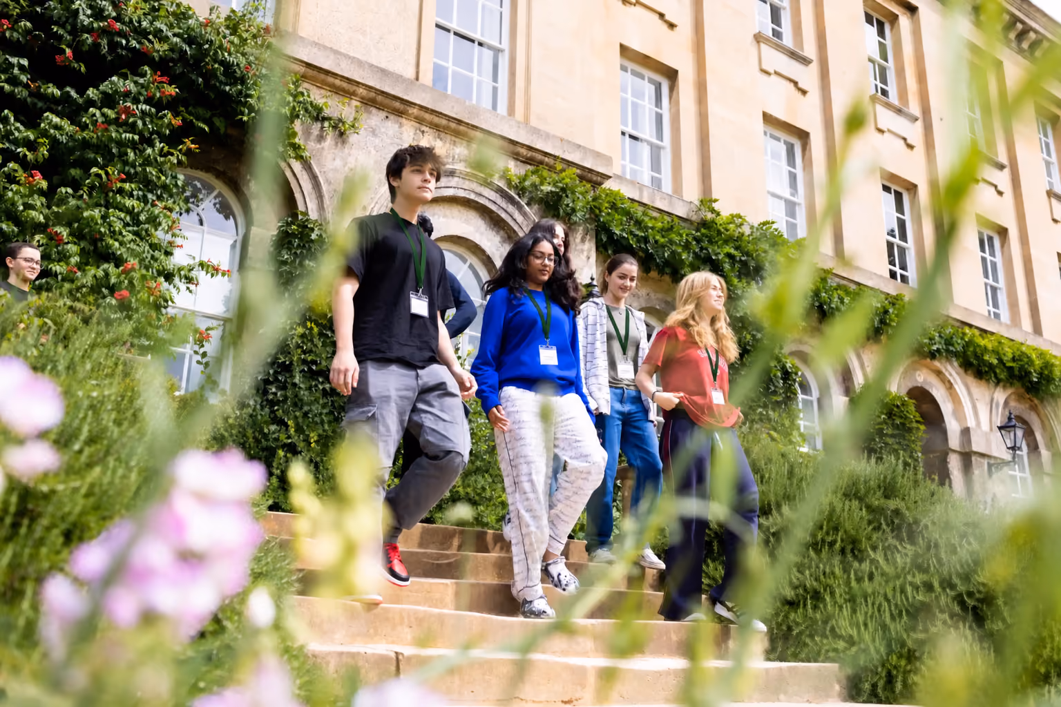 students walking outside 