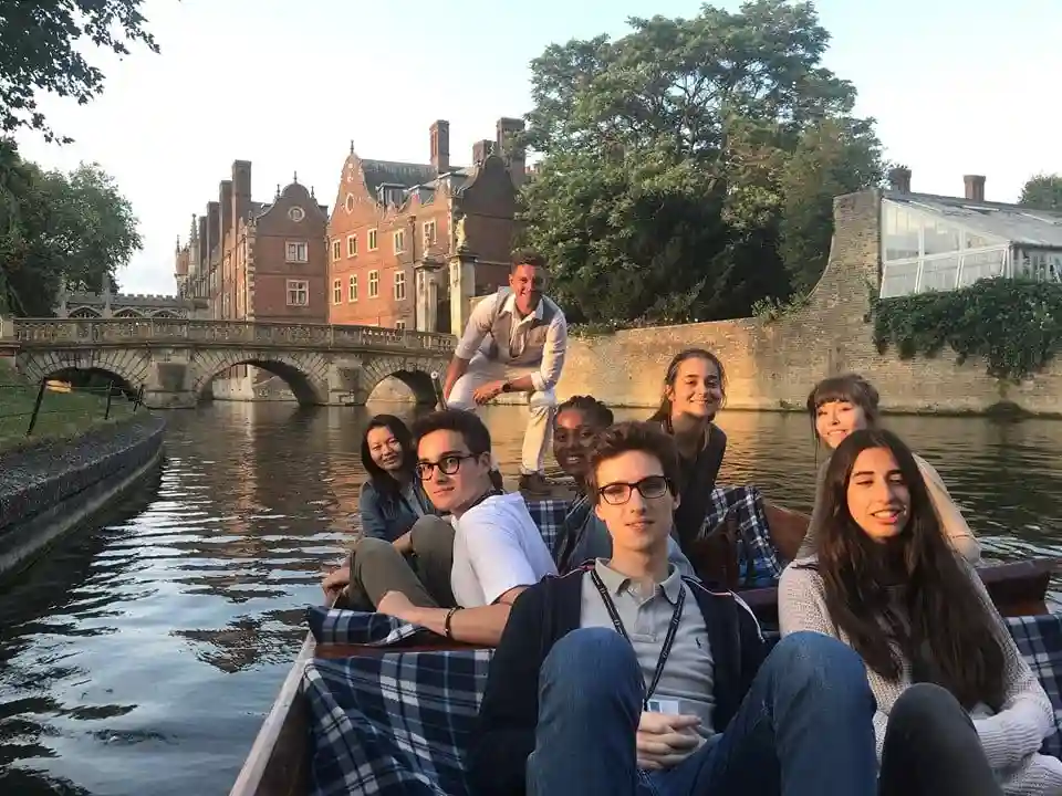 Students on the river
