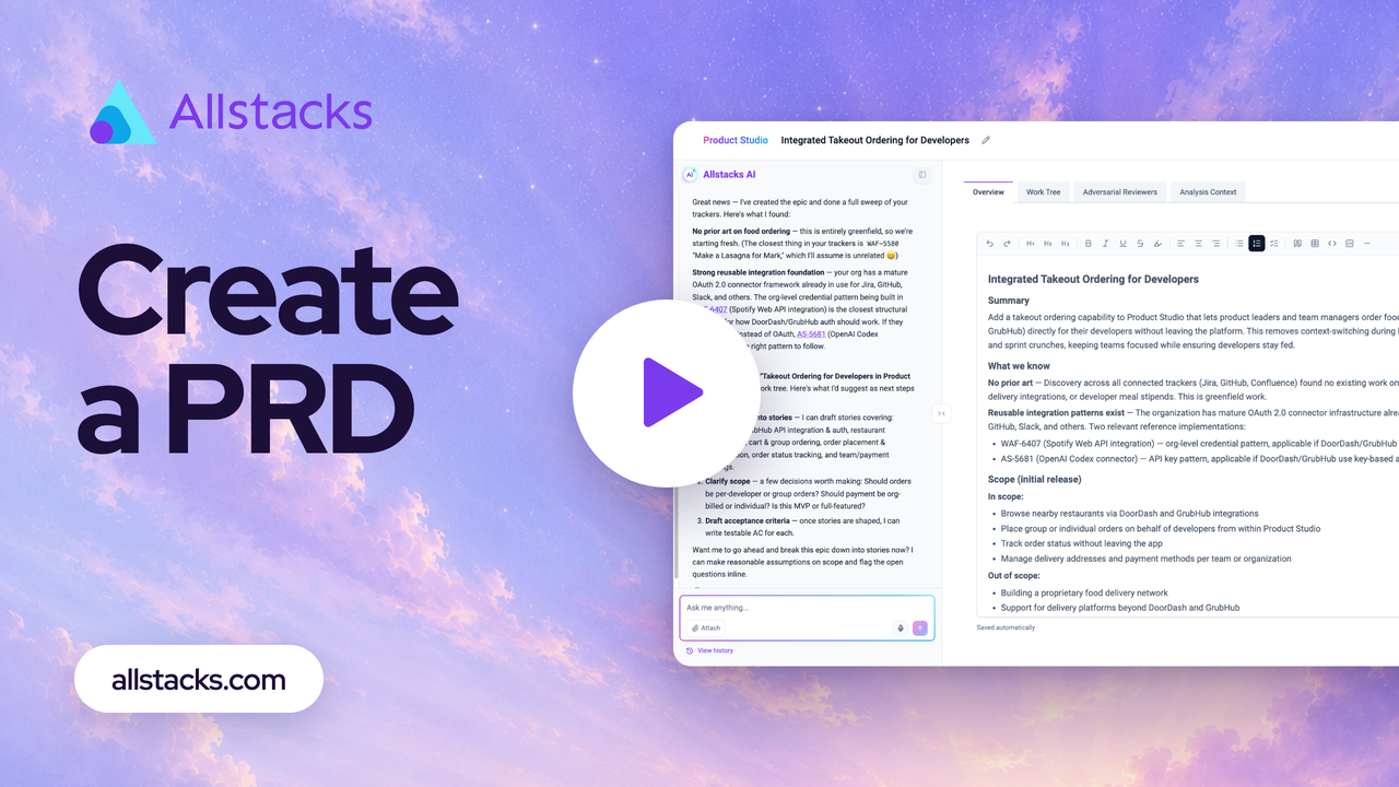 Creating a PRD in Product Studio
