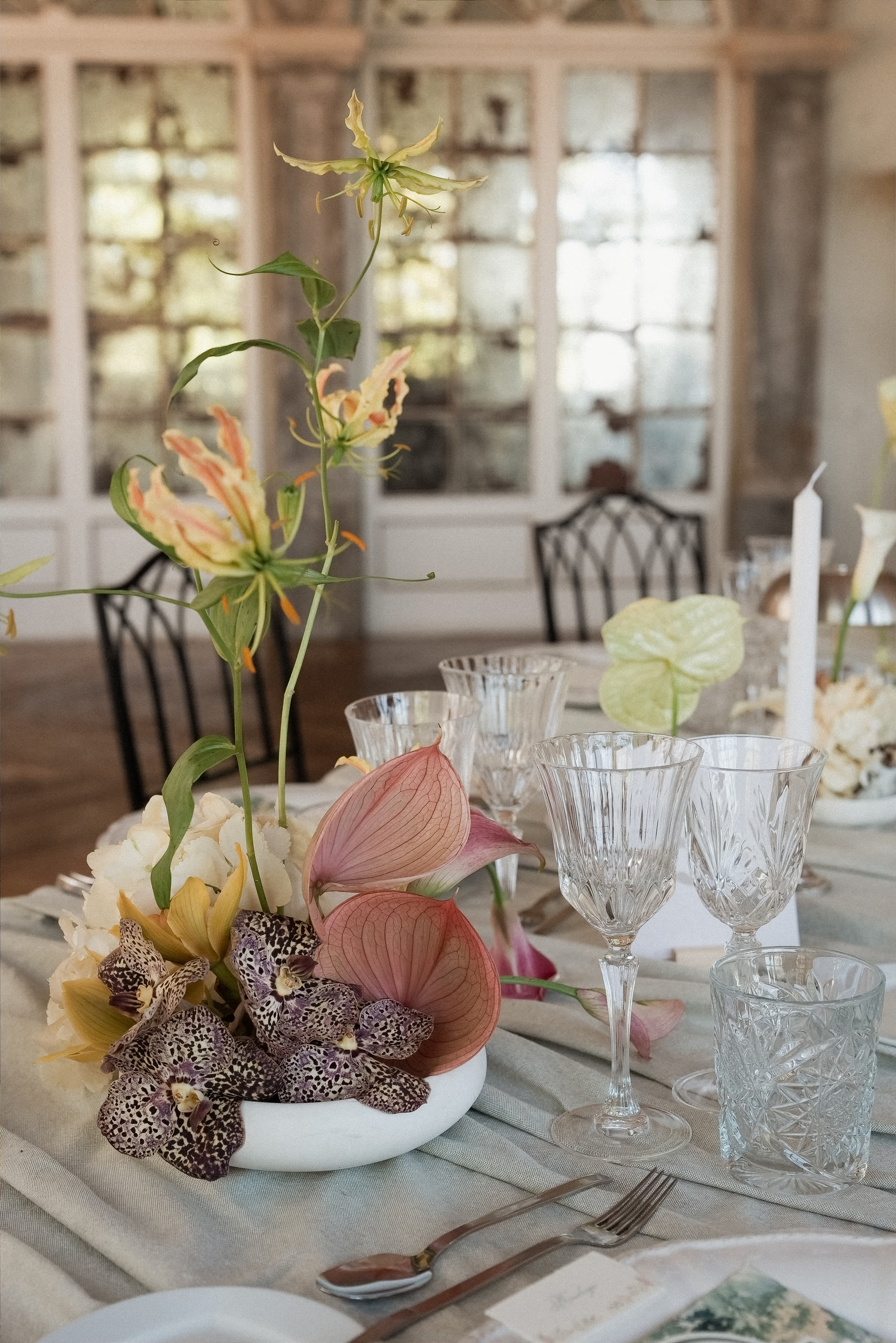 Table details at a wedding