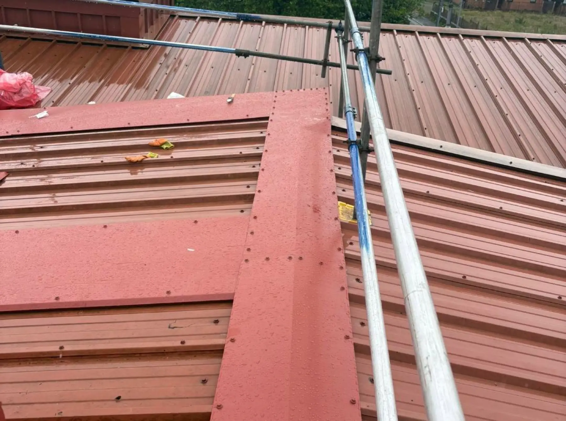 Roof sheeting repairs at Team Services in Glasgow