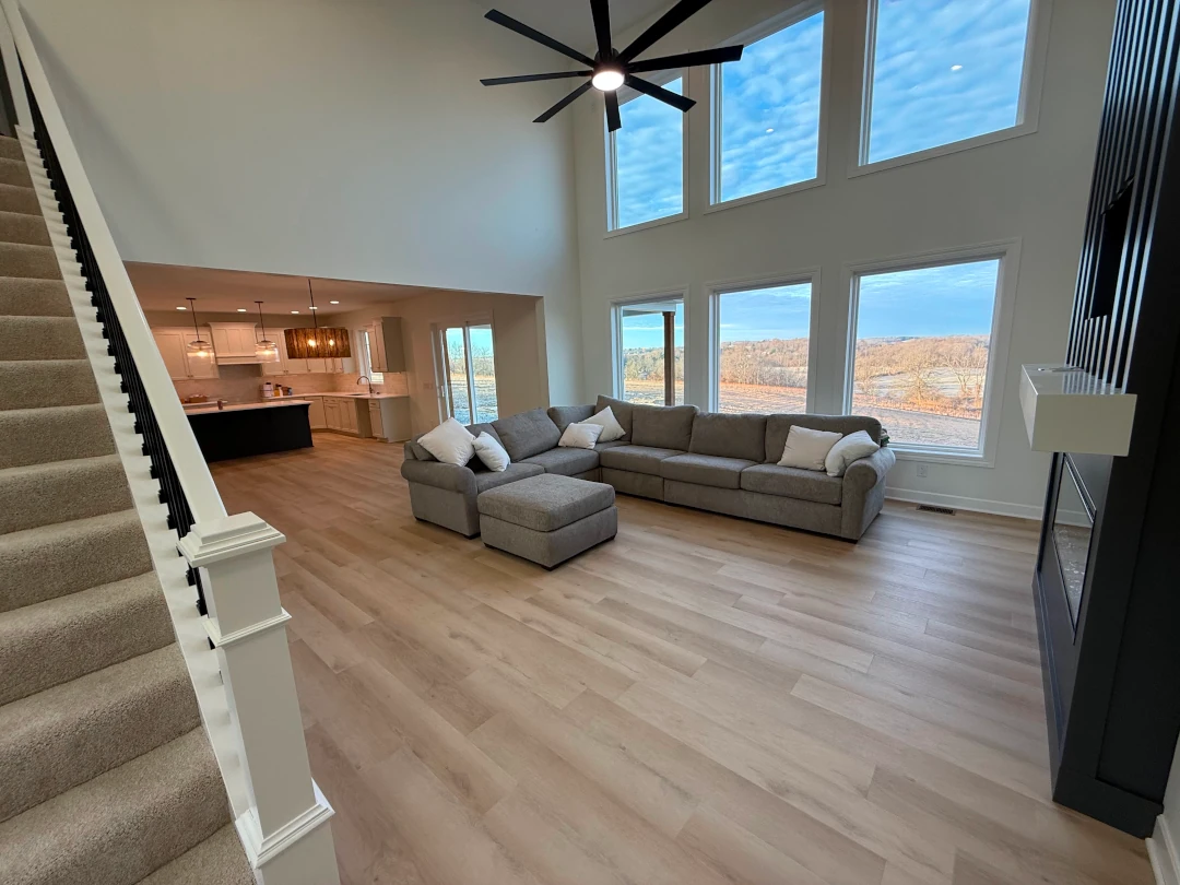 home living room into kitchen