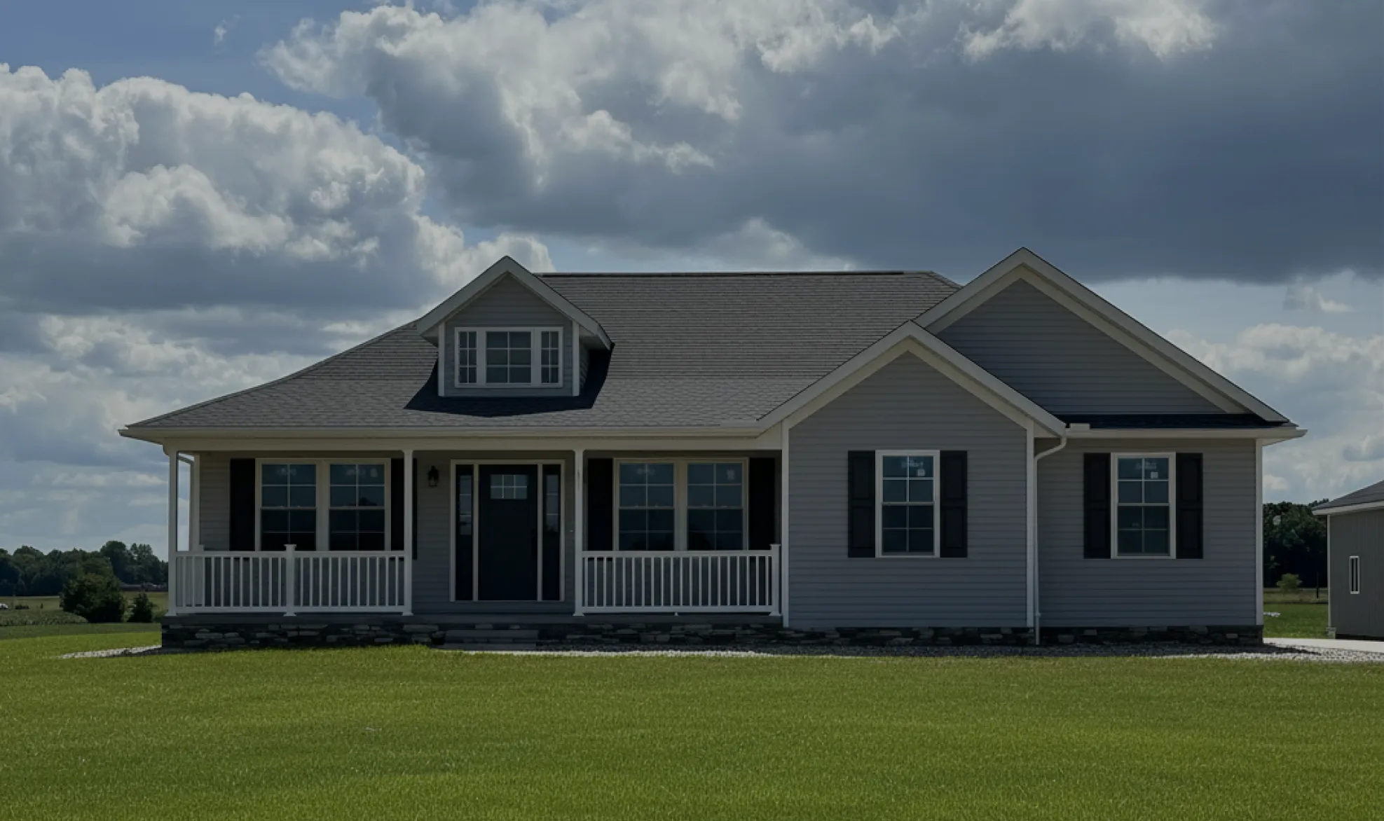 two story vinyl siding home with overlay
