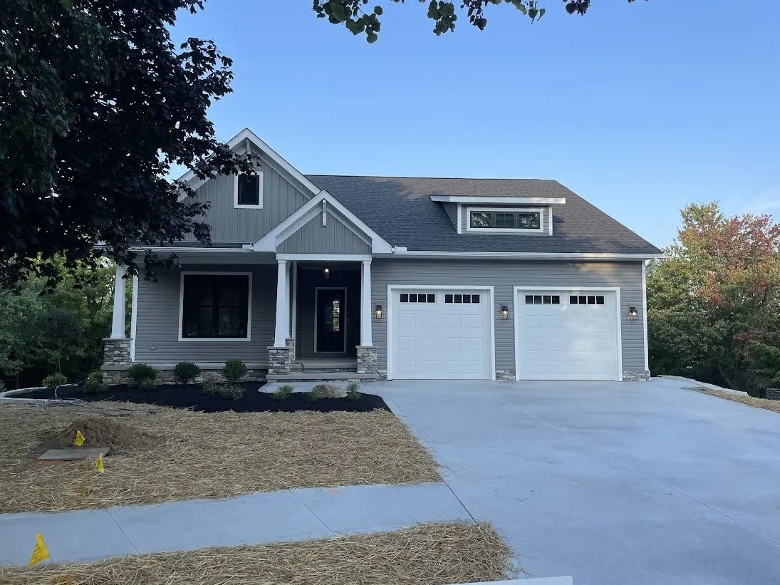 two car garage new home deep entry