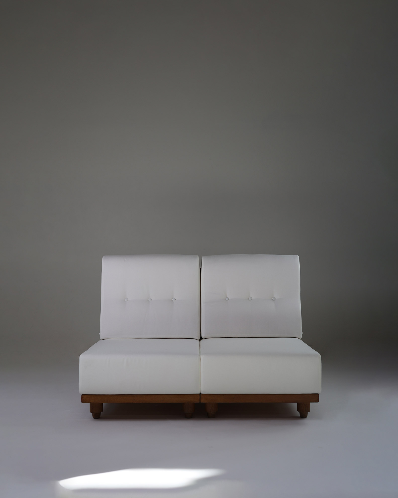 Elmyre straight modular sofa - Two armless modules setup, front view
