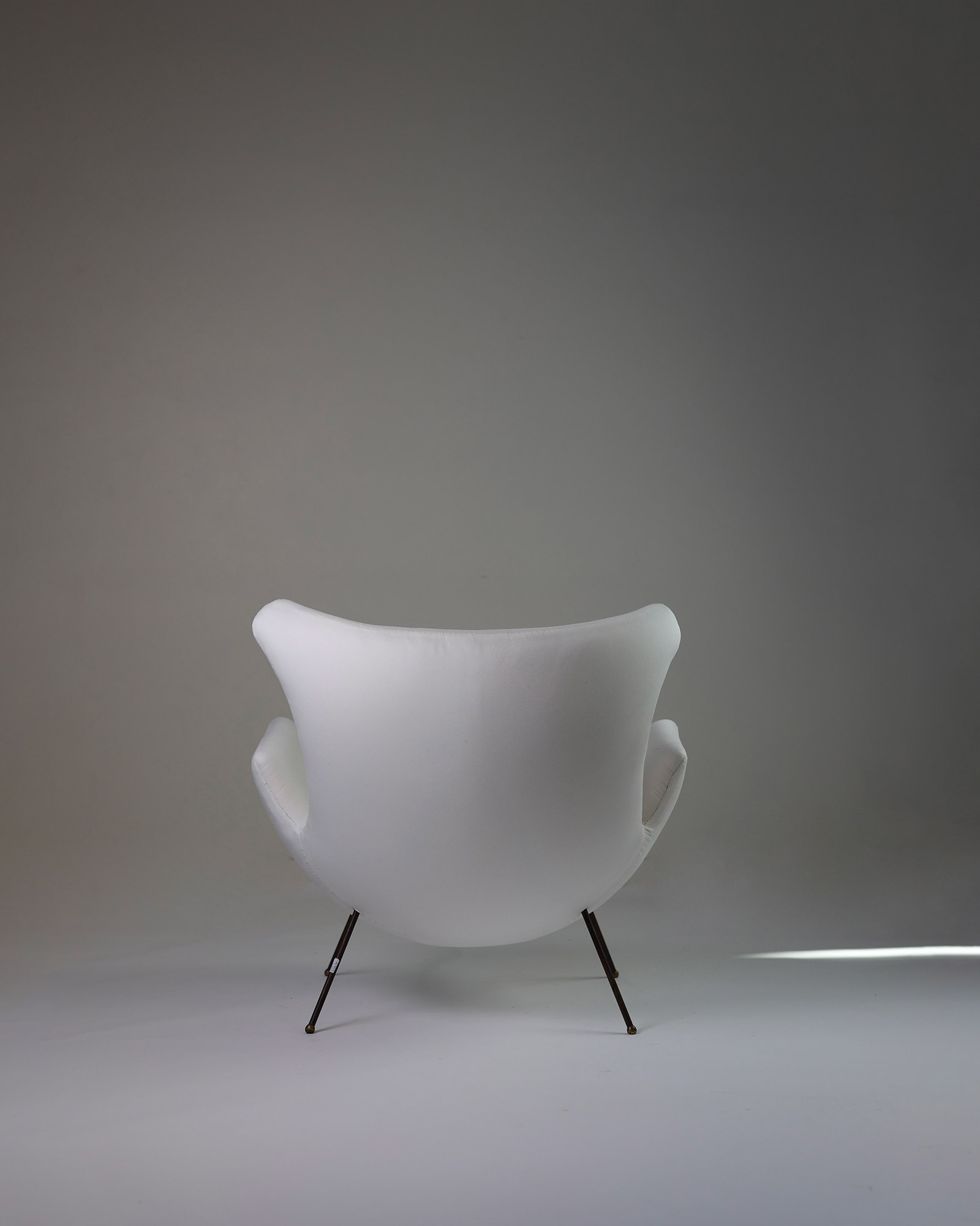 Mid-century modern armchair by Martin Eisler and Carlo Hauner - rear view showcasing the back shell structure
