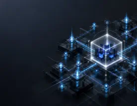 Our containment layer that keeps control under pressure represented by a high-key, bright studio photograph of a premium, transparent glass or crystal chess piece—the King or Queen—standing firmly on a clean white surface. The background is softly blurred with bright, intersecting lines of white and light blue laser light, simulating a complex digital network. The piece is perfectly illuminated, casting a sharp, crisp shadow that forms a subtle shield shape.