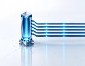 Cyber Incident Consequences represented by a premium B2B technology 3D graphic set against a bright, expansive white canvas with smooth, minimal light-slate gray shadows. At the center of the frame is a single, dominant Master Pillar or Core Prism crafted from polished silver titanium and clear sapphire glass. From this central pillar, a clean horizontal matrix of six perfectly equal, parallel vector tracks branch out toward the right side of the canvas. Each track is etched as a fine, dark navy-blue line embedded with a central, glowing ice-blue neon signal wire, symbolizing the six distinct dimensions of executive consequence. The entire structural array sits flat on a light-slate gray isometric grid floor with thin architectural alignment vectors and precise timing crosshairs. The left half of the canvas remains completely empty, pristine negative space optimized for senior executive header text. The overall atmosphere communicates absolute clarity, absolute order, and systematic structural mapping. For consistency, please use similar "blue shades" as before.