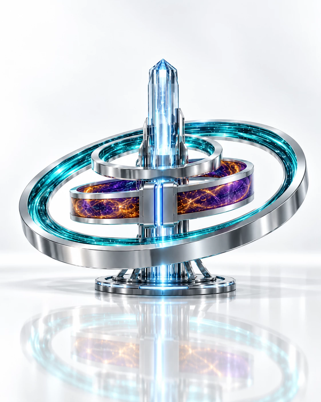 Critical industries represented by A premium conceptual engineering graphic on a reflective white background illustrating critical infrastructure continuity. An interlocking concentric titanium ring matrix on the right carries calm, ongoing teal public utility streams, while an incoming deep-amber and purple threat wave on a middle loop is cleanly intercepted and isolated at the core spire by a sharp neon light-blue containment line, ensuring the wider essential services on the left continue to run smoothly and securely.