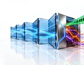 Abstract technology graphic showing reversible access control, where one compromised data stream is isolated by a flipping containment barrier while surrounding business data flows continue safely.