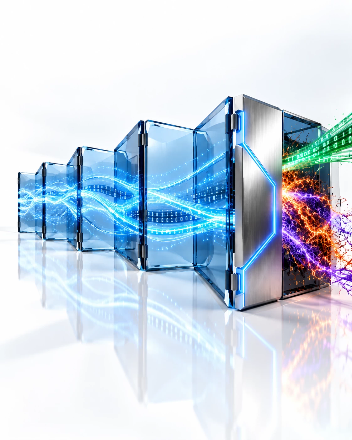 Abstract technology graphic showing reversible access control, where one compromised data stream is isolated by a flipping containment barrier while surrounding business data flows continue safely.