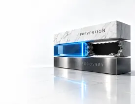 Cyber budget graphic with a gap and blue containment bar between prevention and recovery.