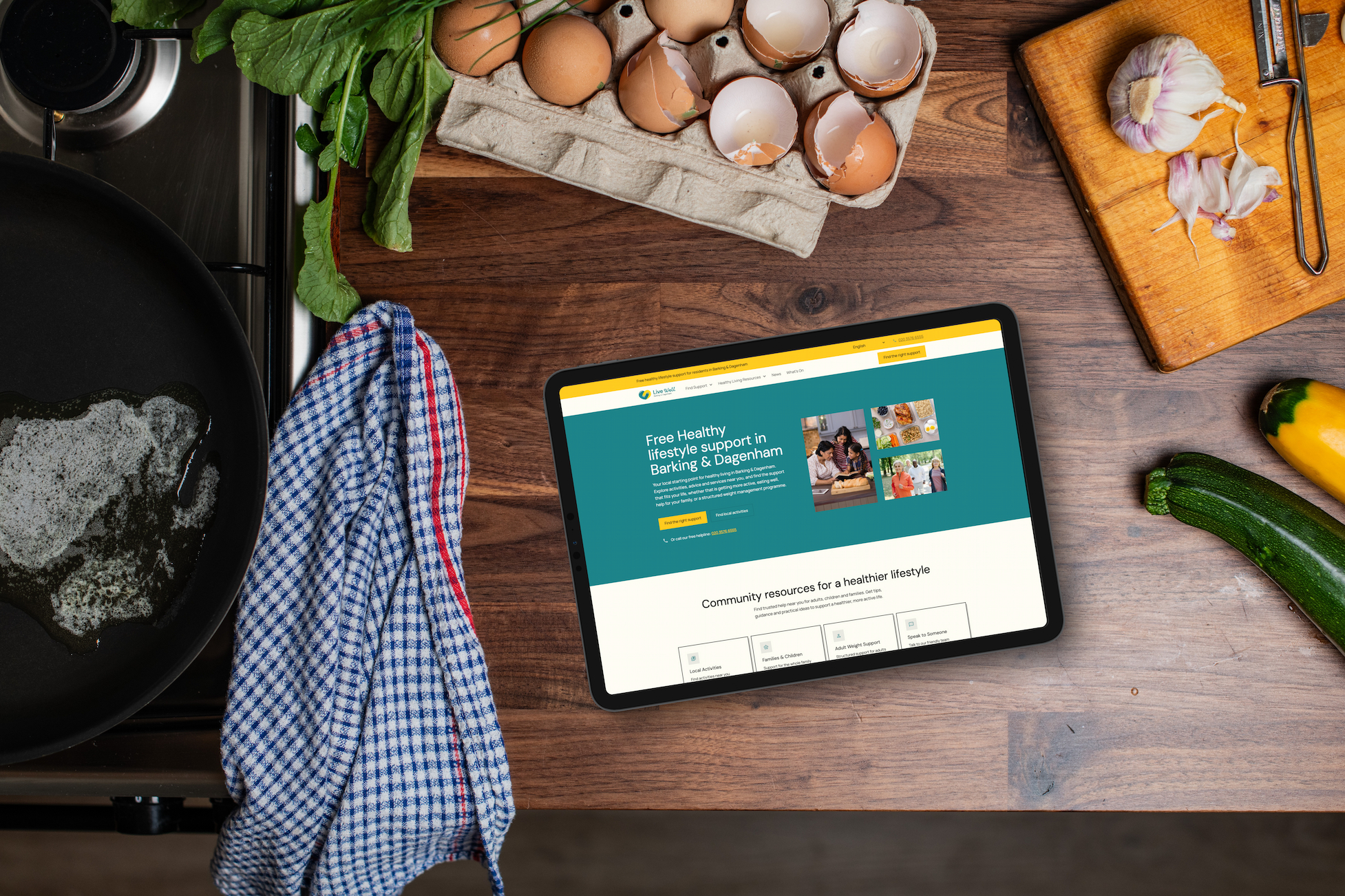 [background image] image of cooking class setting for a grocery store