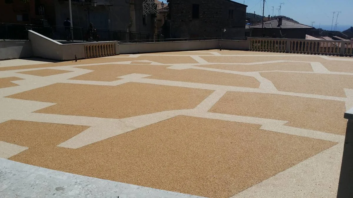Cemento stampato effetto pietra per esterni