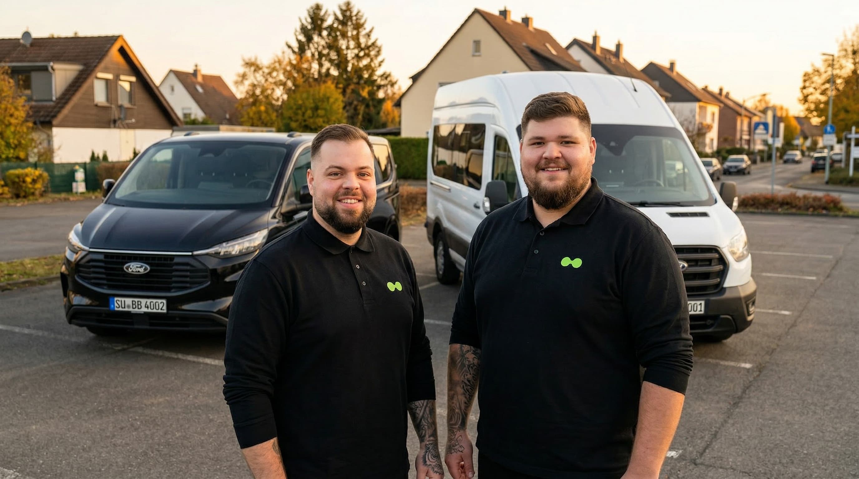 Eduard und Dominik Bergen, die beiden Brüder und Gründer von Fahrdienst Bergen