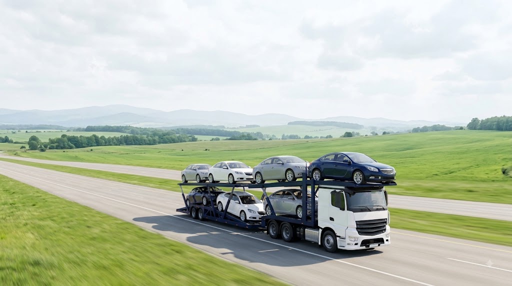 image of loading cargo at a trucking company