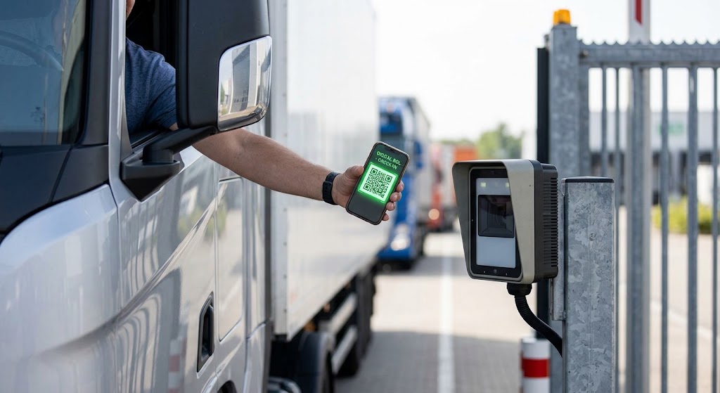 image of loading cargo at a trucking company