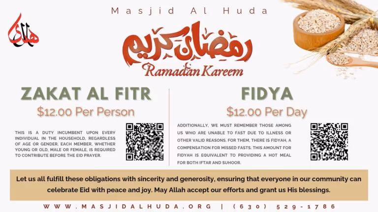 Zakat charitable giving at Masjid Al-Huda