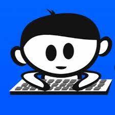 Animated child typing on a keyboard for KidzType
