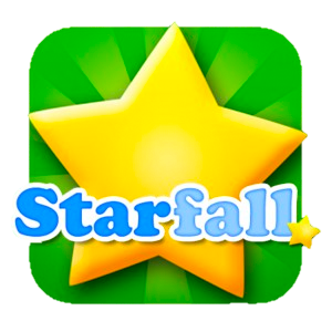 Starfall educational app logo with gold star on green background