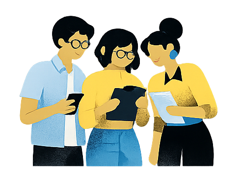 Parents discussing together illustration
