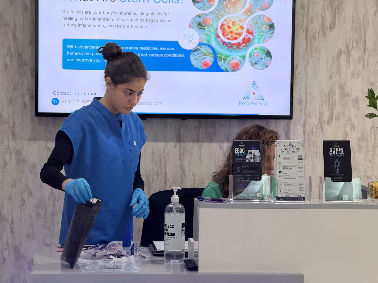 Clinical staff preparing a physician-supervised treatment at Nexsis BioHealth in Brickell, Miami