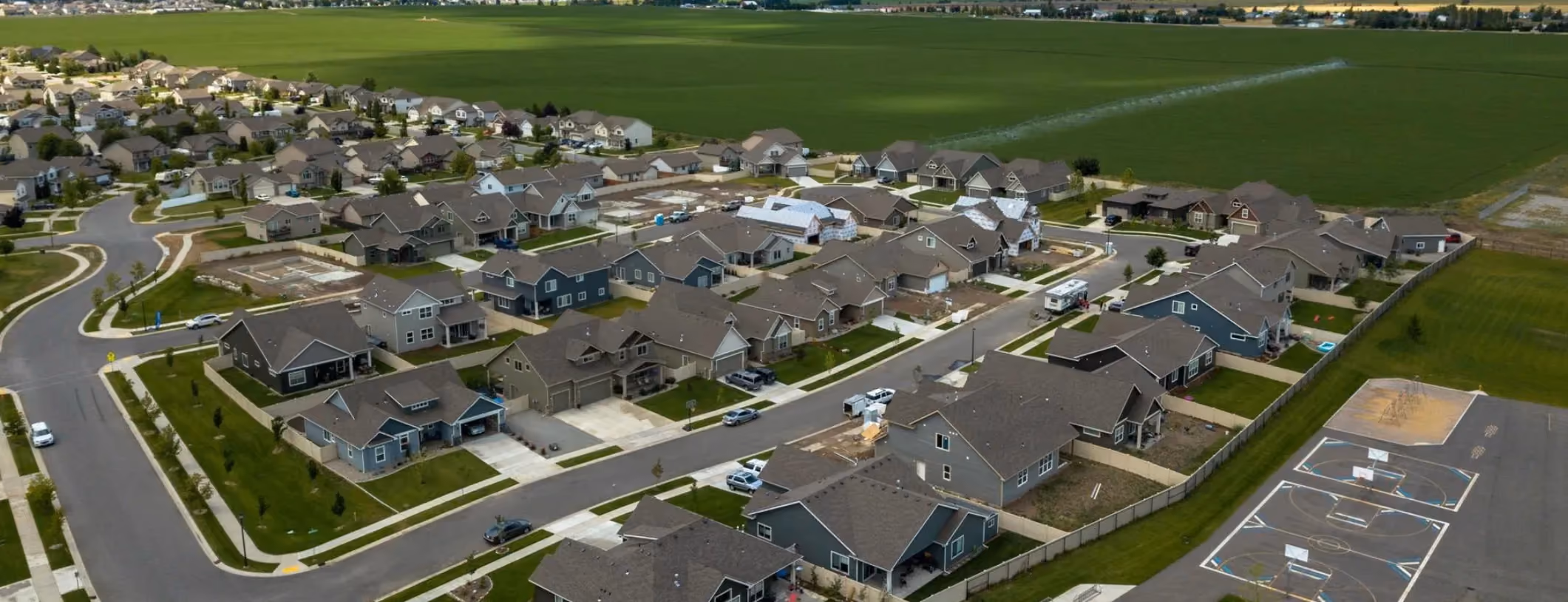 Aerial view of a North Idaho community