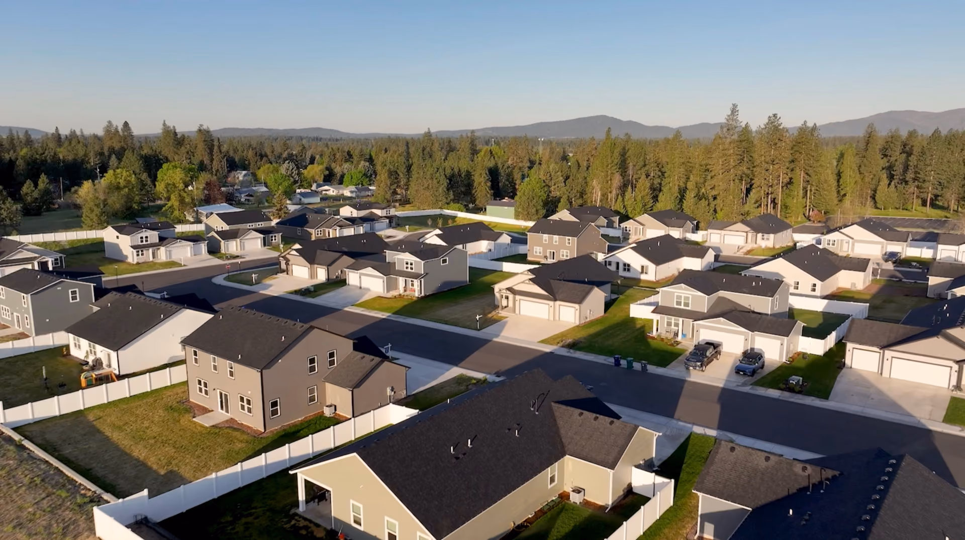 Aerial view of a new neighborhood