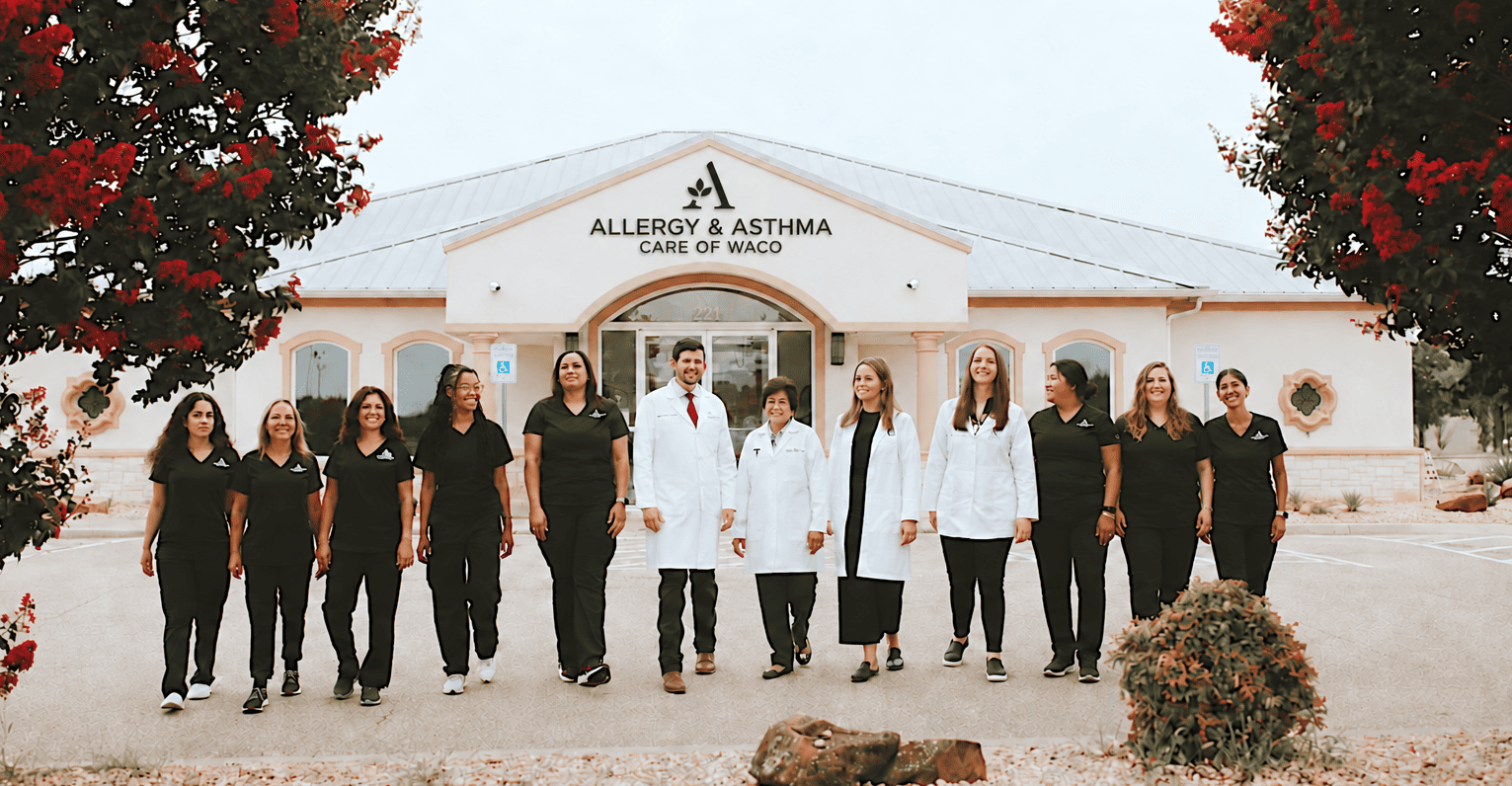 The Allergy & Asthma Care of Waco team outside the clinic on Jewell Drive