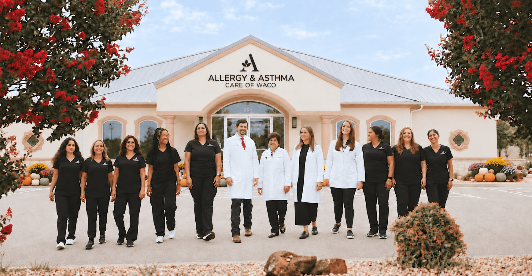The Allergy & Asthma Care of Waco team outside the clinic on Jewell Drive