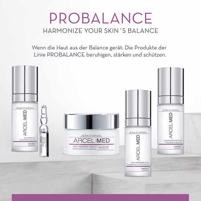 Produktlinie PROBALANCE mit Jean d'Arcel Arcelmed Hautpflege zur Beruhigung und Schutz der Haut.