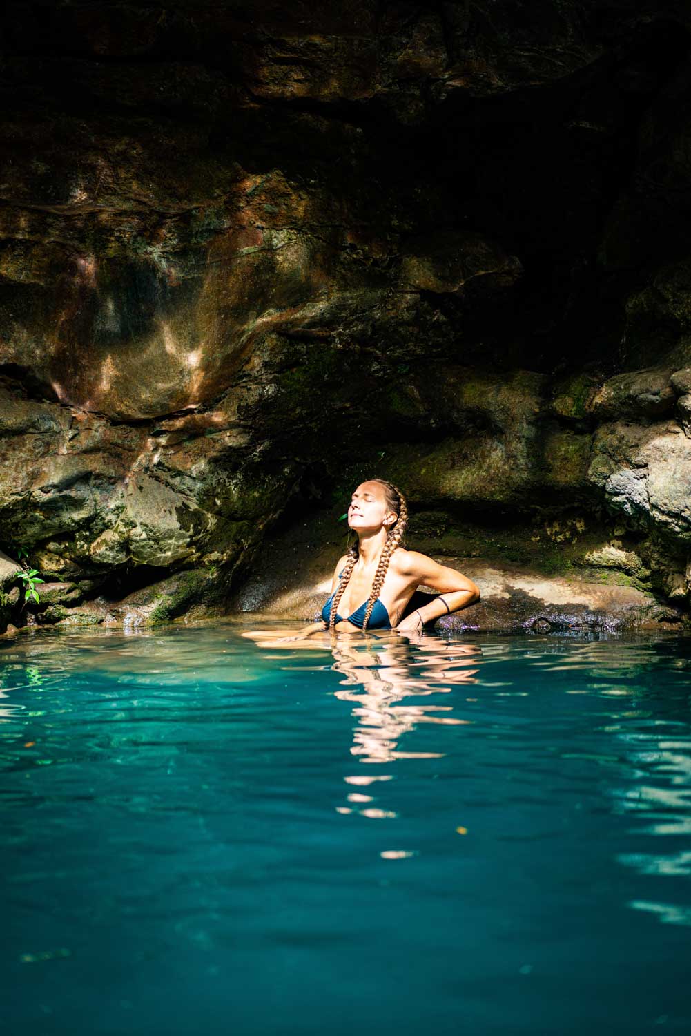 Swimming in a natural pool in Costa Rica