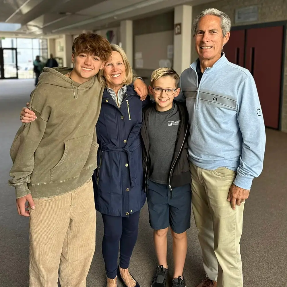 A family at St. Joseph Marquette Catholic School in Yakima