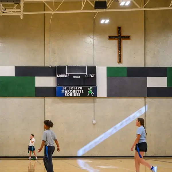 Students in a physical education class at St. Joseph Marquette Catholic School in Yakima